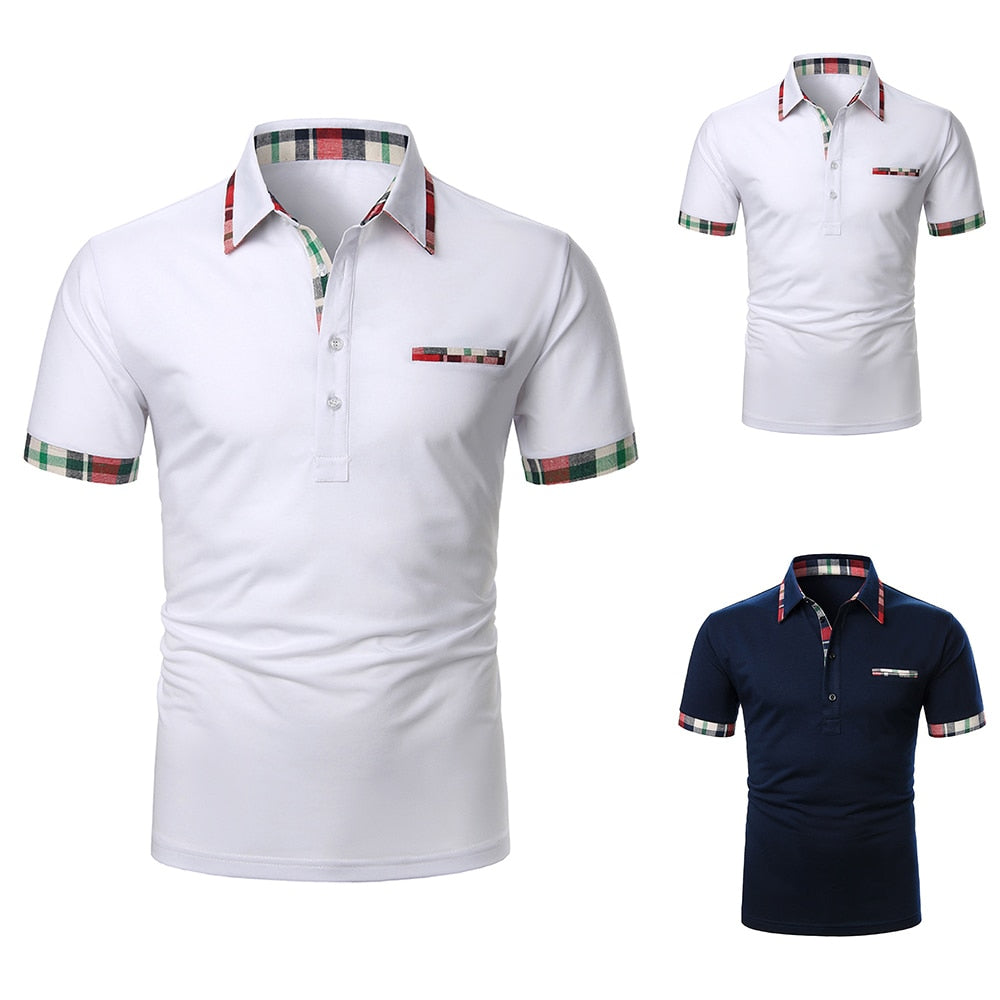 Men Slim Polo Shirt Short Sleeve