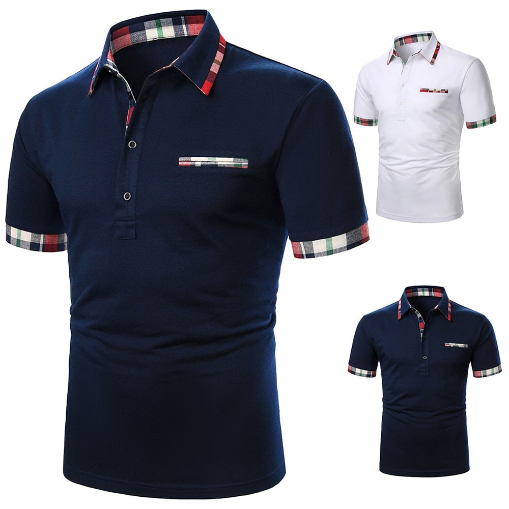 Men Slim Polo Shirt Short Sleeve