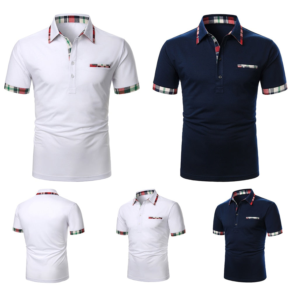 Men Slim Polo Shirt Short Sleeve