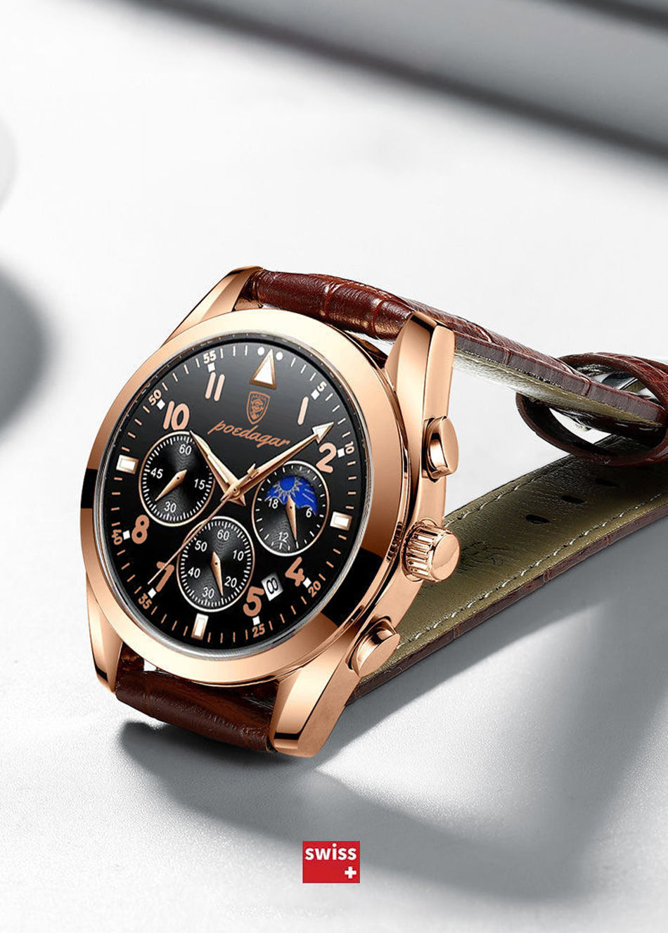 Waterproof Luminous Leather Quartz Wristwatch