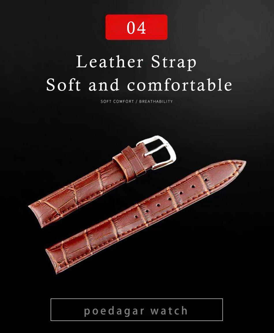 Waterproof Luminous Leather Quartz Wristwatch