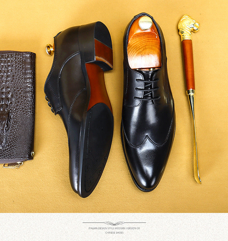 Oxford Formal Business Lace-up Full Grain Leather Shoes
