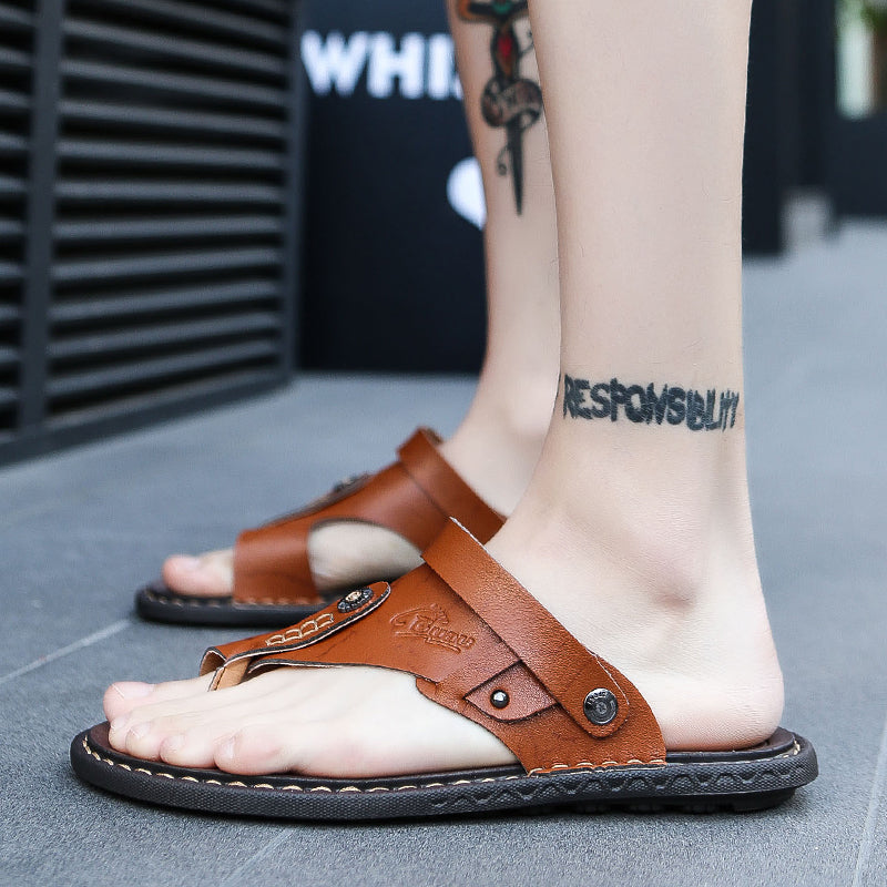 SunTrek ™ -Leather Flip Flops Sandals