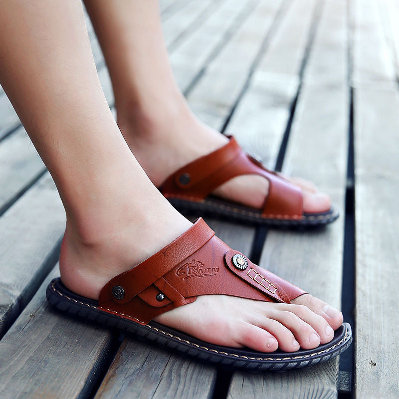 SunTrek ™ -Leather Flip Flops Sandals
