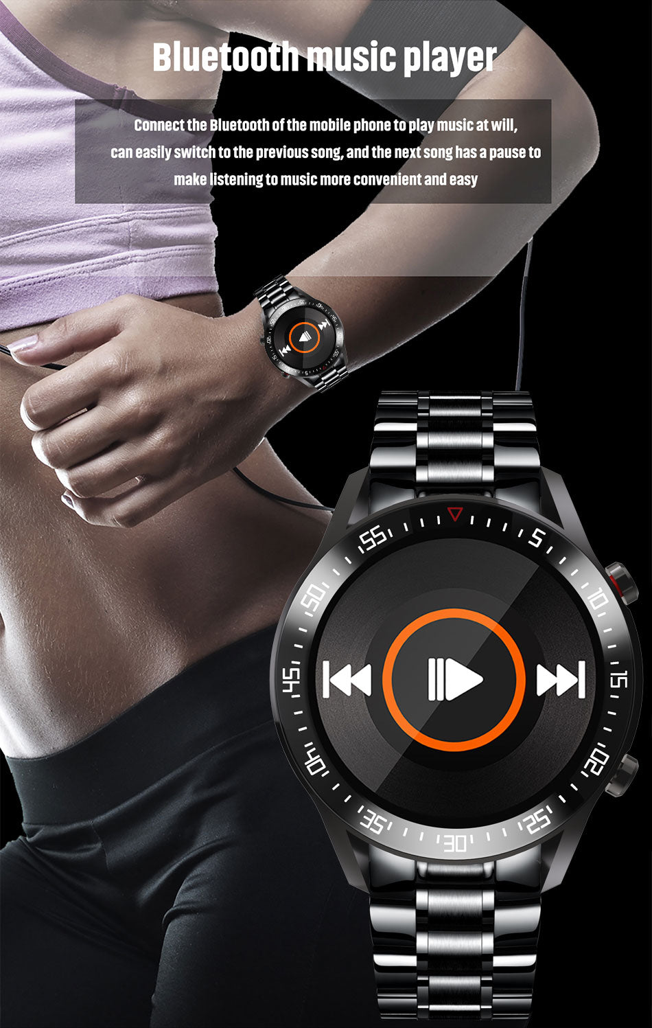 Touch Screen Mens Smart Watch IP68 Waterproof