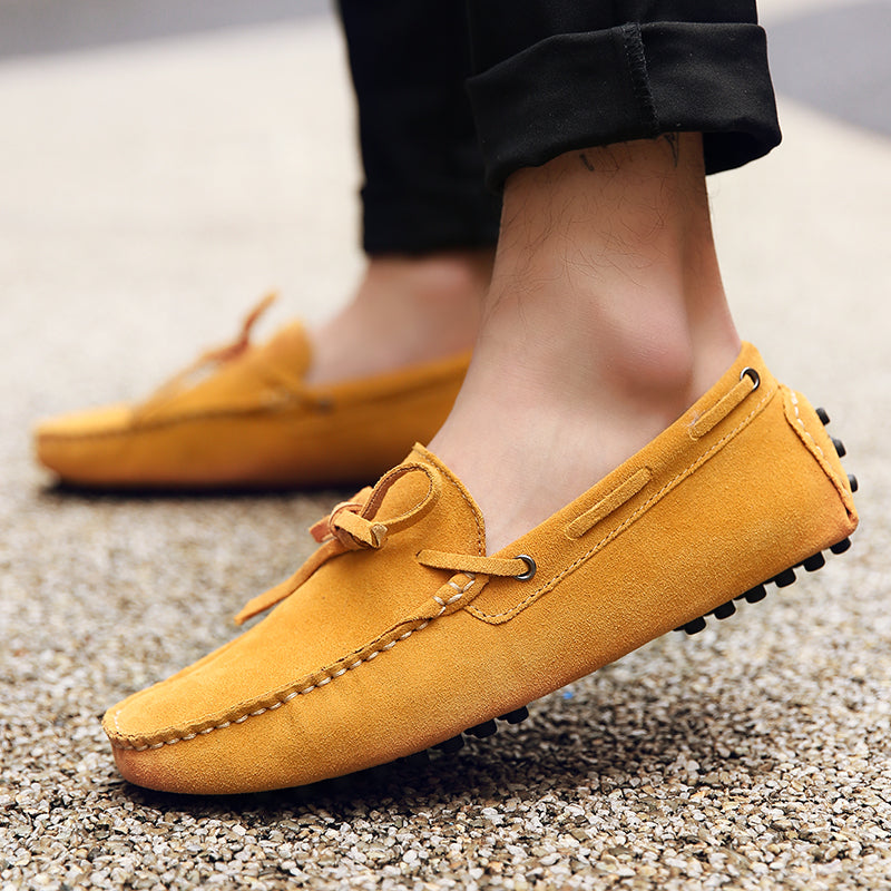 Men Casual Suede Genuine Leather Slip-On Shoes