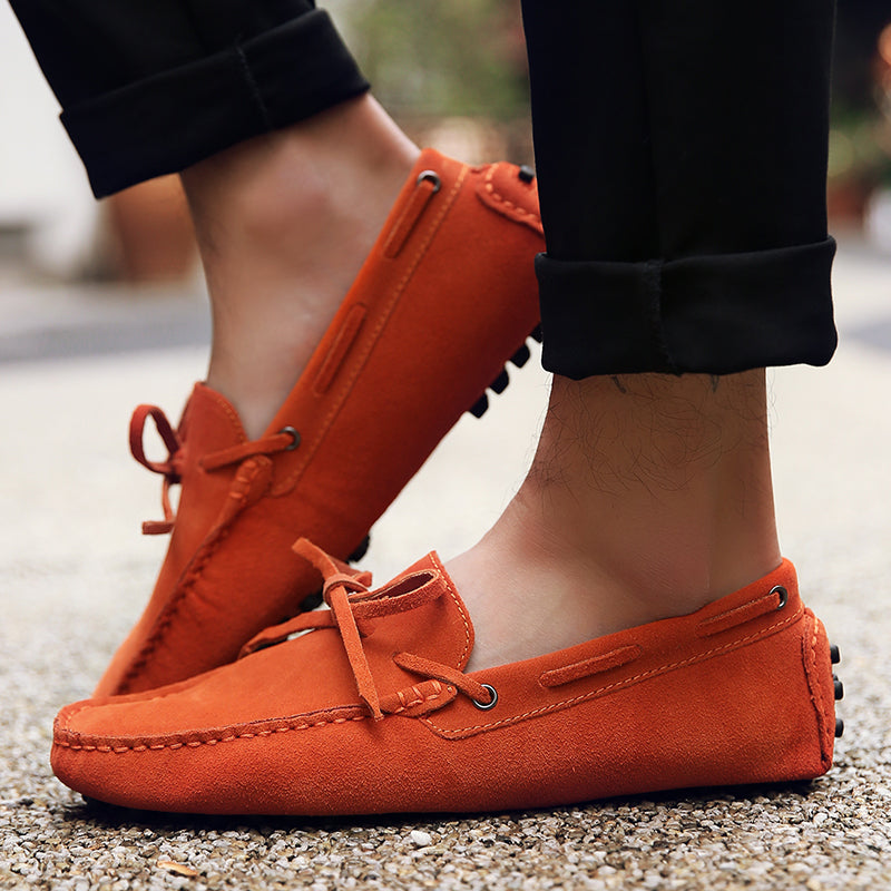 Men Casual Suede Genuine Leather Slip-On Shoes