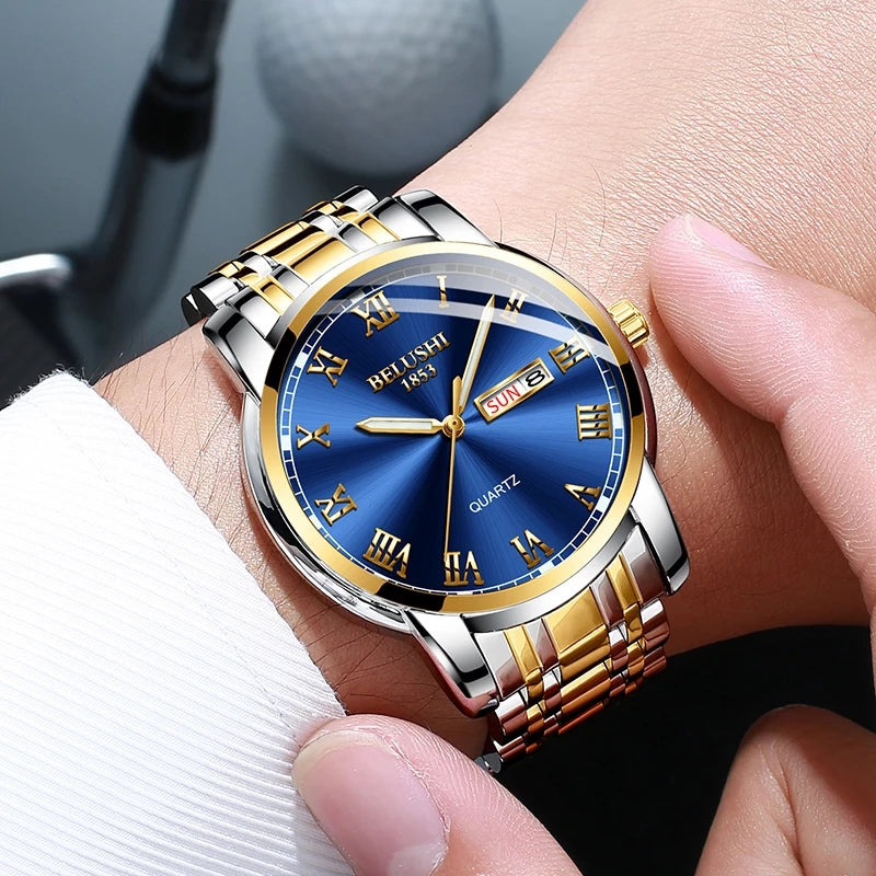 Luxury Business Luminous Waterproof Stainless Steel Quartz Watch