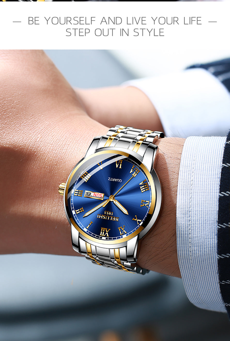Luxury Business Luminous Waterproof Stainless Steel Quartz Watch