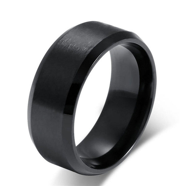 UNISEX Punk Vintage Black Stainless Steel Ring