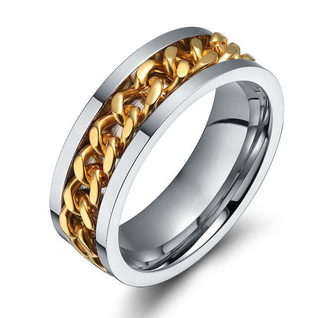 UNISEX Punk Vintage Black Stainless Steel Ring