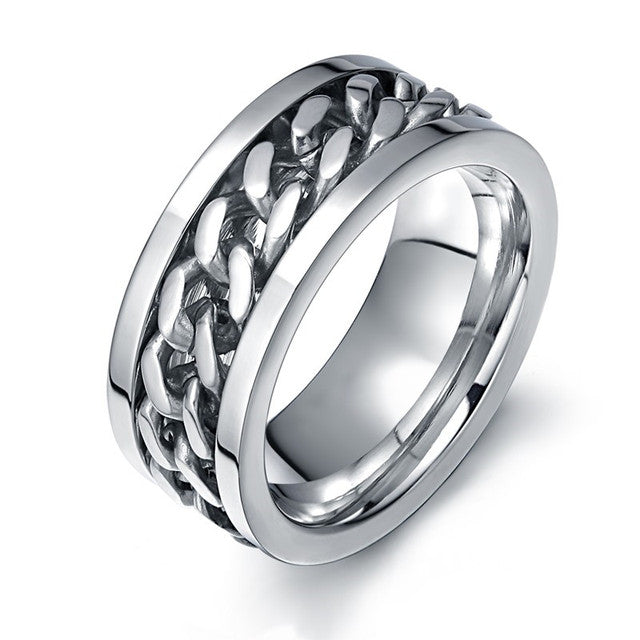 UNISEX Punk Vintage Black Stainless Steel Ring