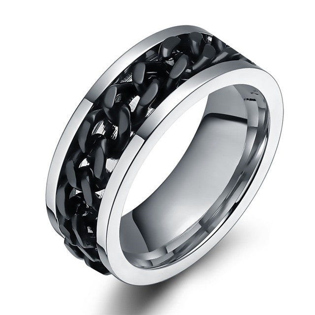 UNISEX Punk Vintage Black Stainless Steel Ring