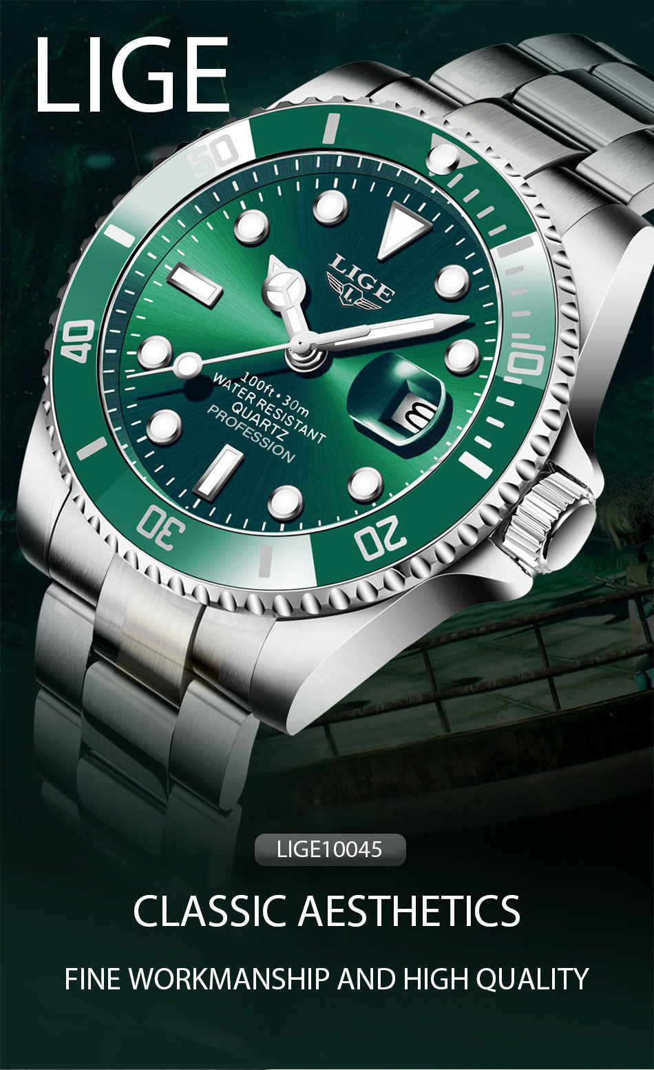 Mens Business Waterproof Quartz Wrist Watch