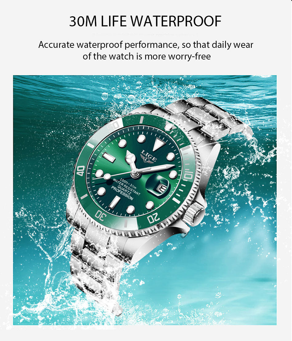 Mens Business Waterproof Quartz Wrist Watch