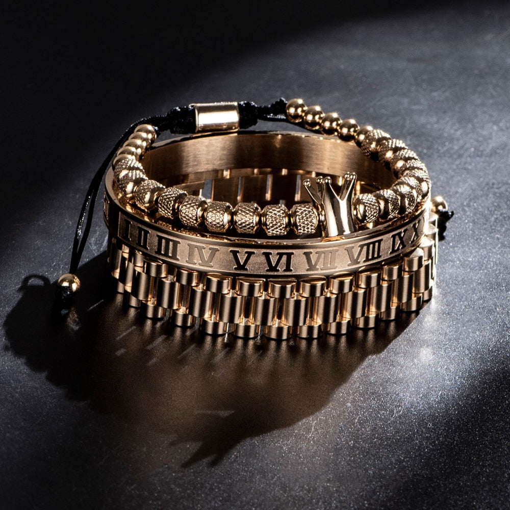 Luxury Crown Roman Numeral Bracelet