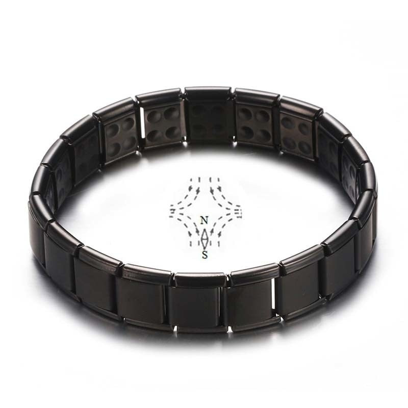 Unisex Stainless Steel Black Germanium Magnetic Bracelet Energy Jewelry