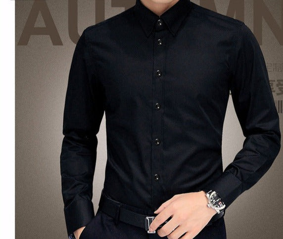 Plus Size 5XL Luxury Dress Long Sleeve Silk Cotton Shirt