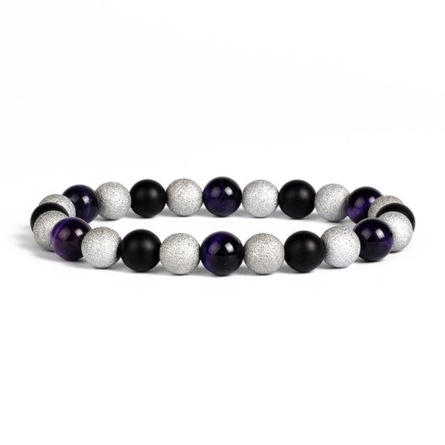 Natural Tiger Eye Obsidian Hematite Bead Bracelet