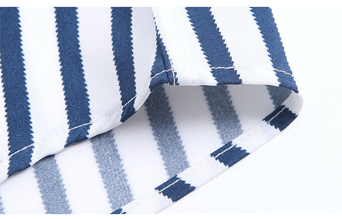 Casual Non-Iron Stretch Long Sleeve Striped Dress Shirt