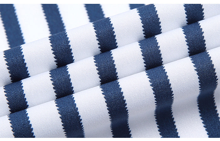 Casual Non-Iron Stretch Long Sleeve Striped Dress Shirt
