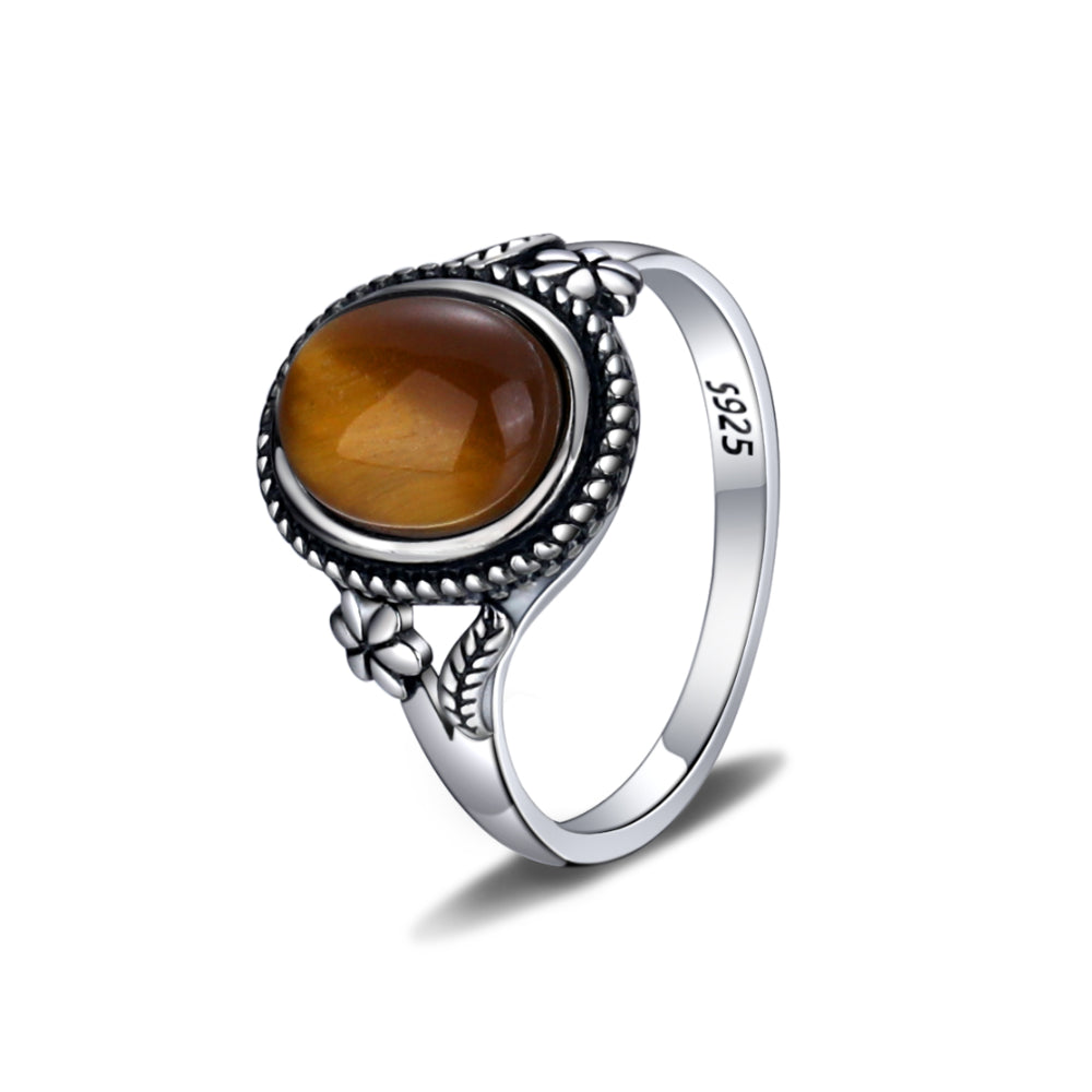 Gentlemen Natural Tiger Eye Stone Finger Ring