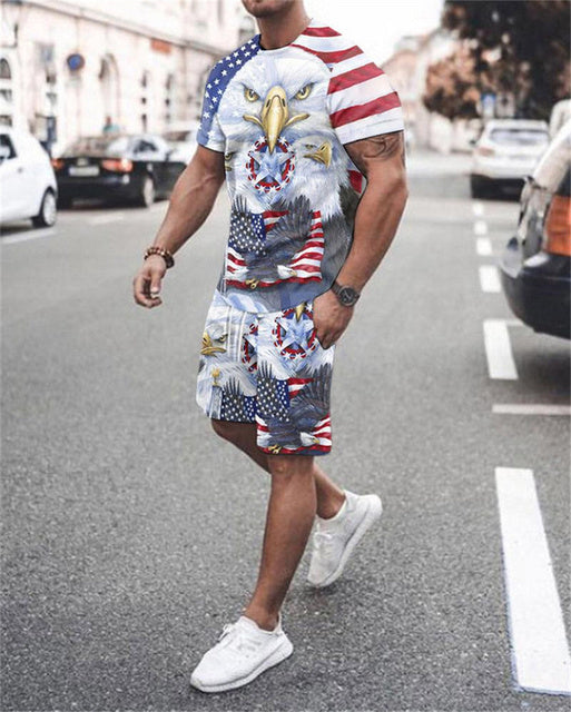 Men's printed summer summer suits