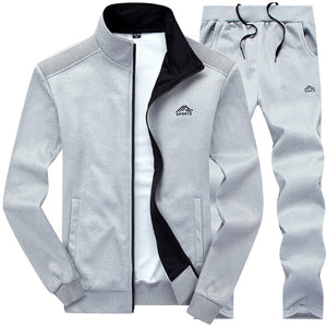 FGKKS Autumn Men Casual Embroidery Sets Men's Jacket + Pants Solid Suit Sportswear Fashion Tracksuit Set Male Brand Clothing
