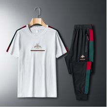 Load image into Gallery viewer, 2022 Autumn Sweatsuit Embroidered Fashion Pant O-neck Long Sleeved Casual Suit Tracksuit Men Track Two Piece Streetwear Clothes
