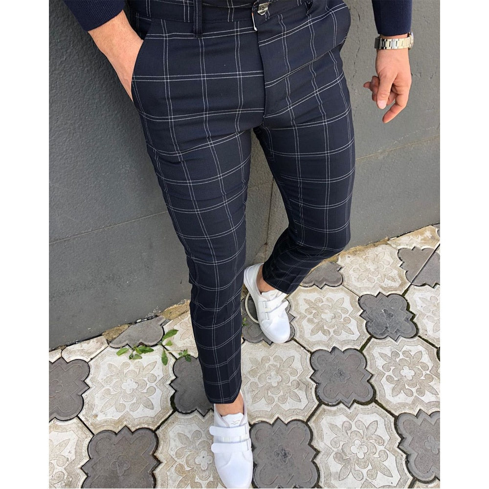 Men Clothing Hot Work Stretch Pants Spring Autumn New Fashion Grey Blue Multicolor Casual Trousers Pencil Pants For Men Business