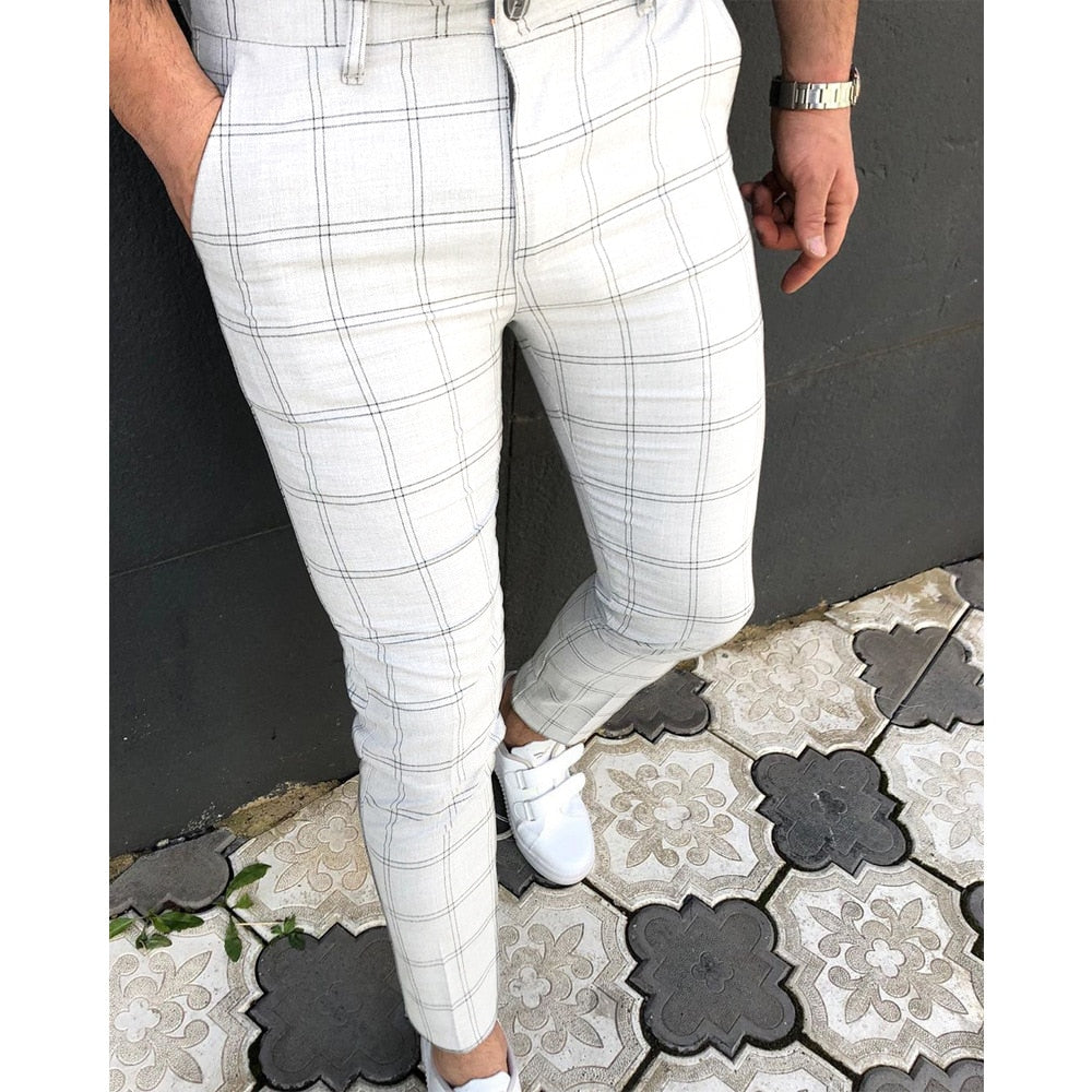 Men Clothing Hot Work Stretch Pants Spring Autumn New Fashion Grey Blue Multicolor Casual Trousers Pencil Pants For Men Business