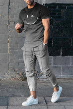 Load image into Gallery viewer, 2023 Summer Men&#39;s New Super Large 3D Smiling Face T-shirt+Pants Two Piece Set of Fashion Casual Street Sportswear European S-4XL
