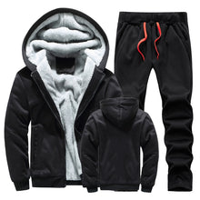 Load image into Gallery viewer, Men Winter Tracksuit Sets Thick Warm Jacket Zipper Hooded Sweatshirt Coat+Pants Brand Sportswear Casual Fleece Outwear Hoody
