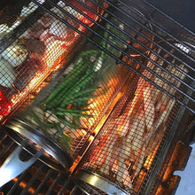 Load image into Gallery viewer, BBQ Basket -Barbecue Cooking Grill Grate Round Rotisserie Basket
