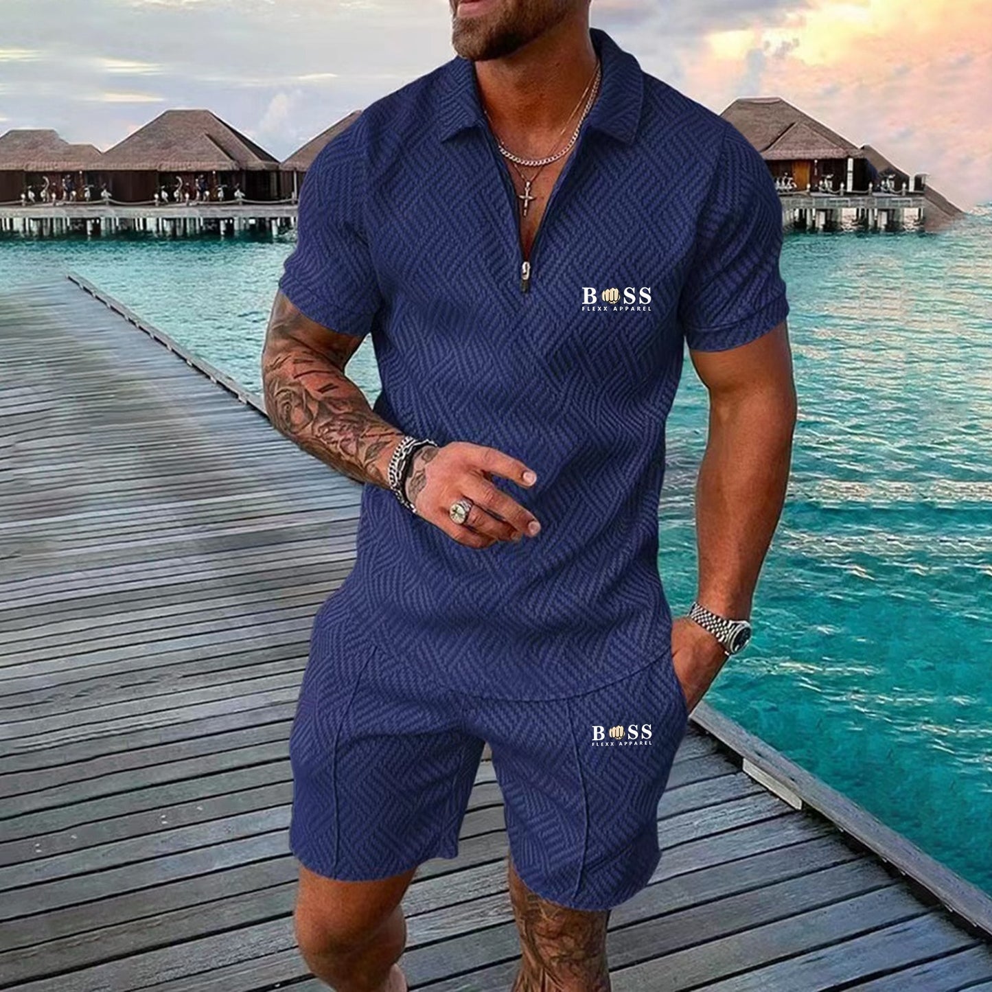 SunSeal™- Men Turn Down Collar Casual Set