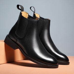 Classic Men's Retro Leather Chelsea Boots: British Style