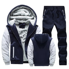 Load image into Gallery viewer, Men Winter Tracksuit Sets Thick Warm Jacket Zipper Hooded Sweatshirt Coat+Pants Brand Sportswear Casual Fleece Outwear Hoody
