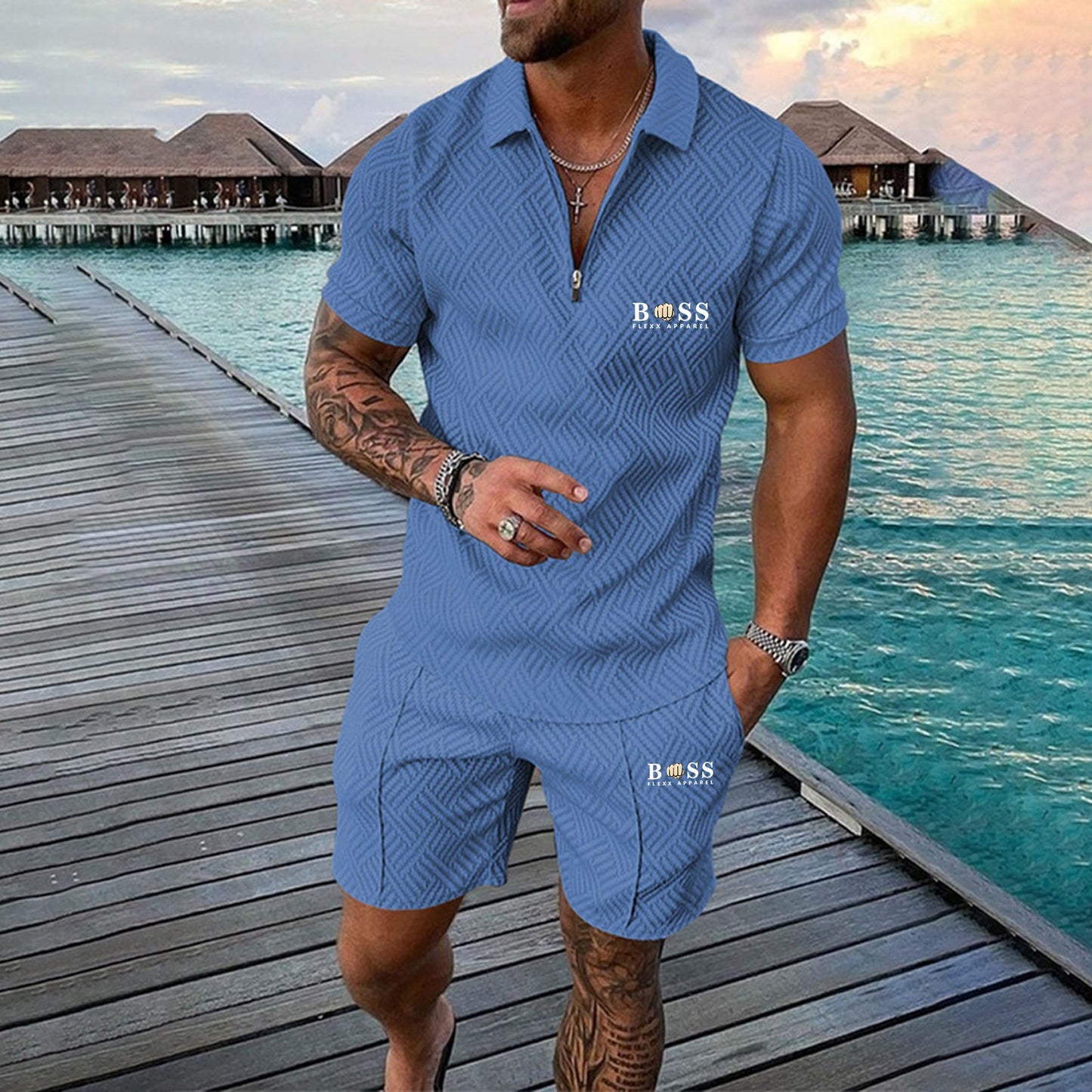 SunSeal™- Men Turn Down Collar Casual Set