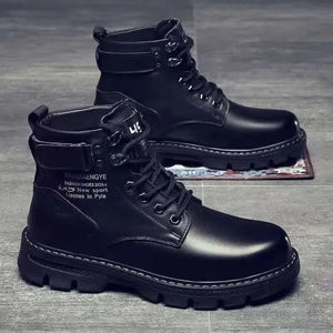 Men's High-Top Waterproof Motorcycle Boots: Spring & Autumn Fashion