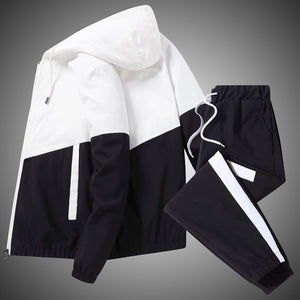 Men Tracksuit Casual Joggers Hooded Sportswear Jackets And Pants 2 Piece Sets Hip Hop Running Sports Suit