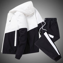 Load image into Gallery viewer, Men Tracksuit Casual Joggers Hooded Sportswear Jackets And Pants 2 Piece Sets Hip Hop Running Sports Suit
