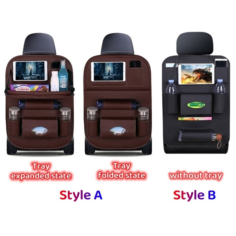 Multifunction Car Back Seat Organizer - Foldable Table Tray Tablet Holder Back Seat Storage