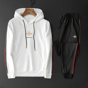 2022 Autumn Sweatsuit Embroidered Fashion Pant O-neck Long Sleeved Casual Suit Tracksuit Men Track Two Piece Streetwear Clothes