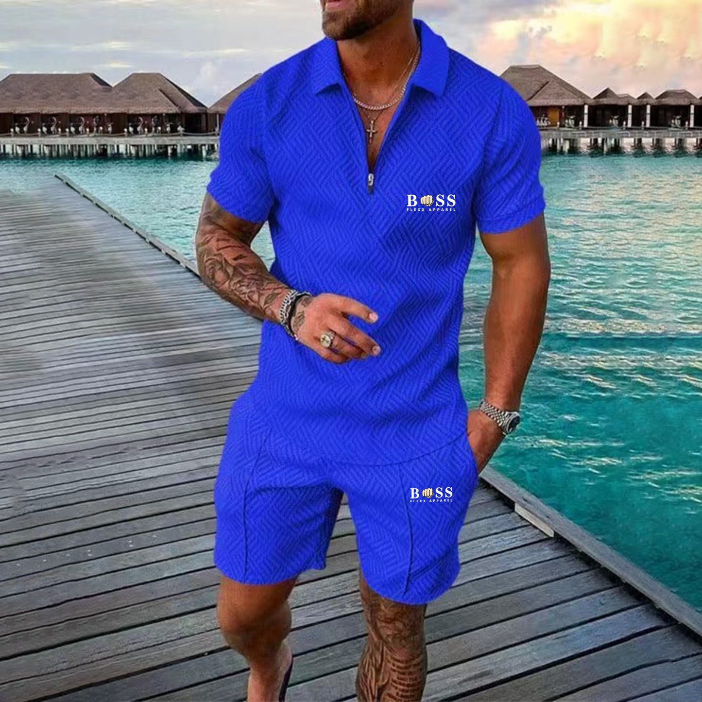 SunSeal™- Men Turn Down Collar Casual Set