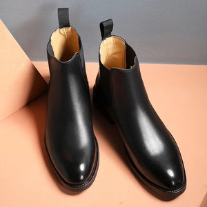 Classic Men's Retro Leather Chelsea Boots: British Style