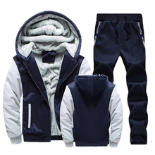 Load image into Gallery viewer, Men Winter Tracksuit Sets Thick Warm Jacket Zipper Hooded Sweatshirt Coat+Pants Brand Sportswear Casual Fleece Outwear Hoody
