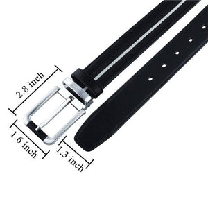 Fashion Genuine Leather Belts with Fabric Line Buckle Strap