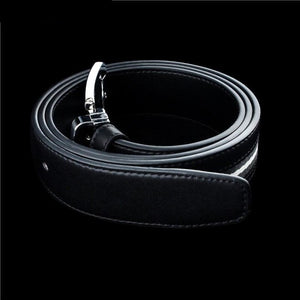 Fashion Genuine Leather Belts with Fabric Line Buckle Strap