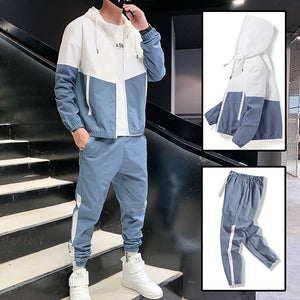 Men Tracksuit Casual Joggers Hooded Sportswear Jackets And Pants 2 Piece Sets Hip Hop Running Sports Suit