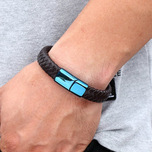 Luxury Blue Color Leather Bracelet
